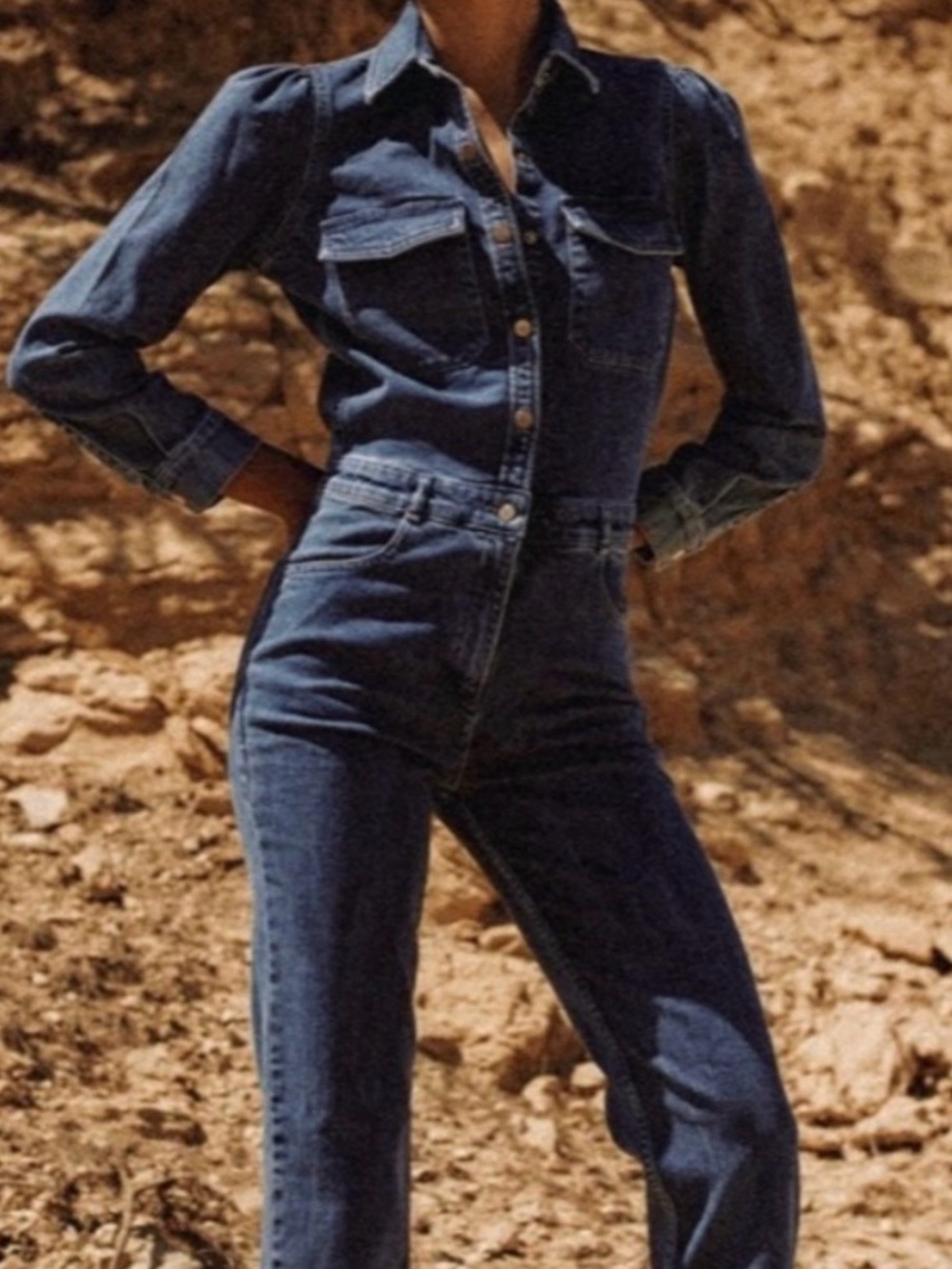 DL1961 Freja Denim Jumpsuit Sz S Anthropologie Fall Boiler Suit Grandmillennial